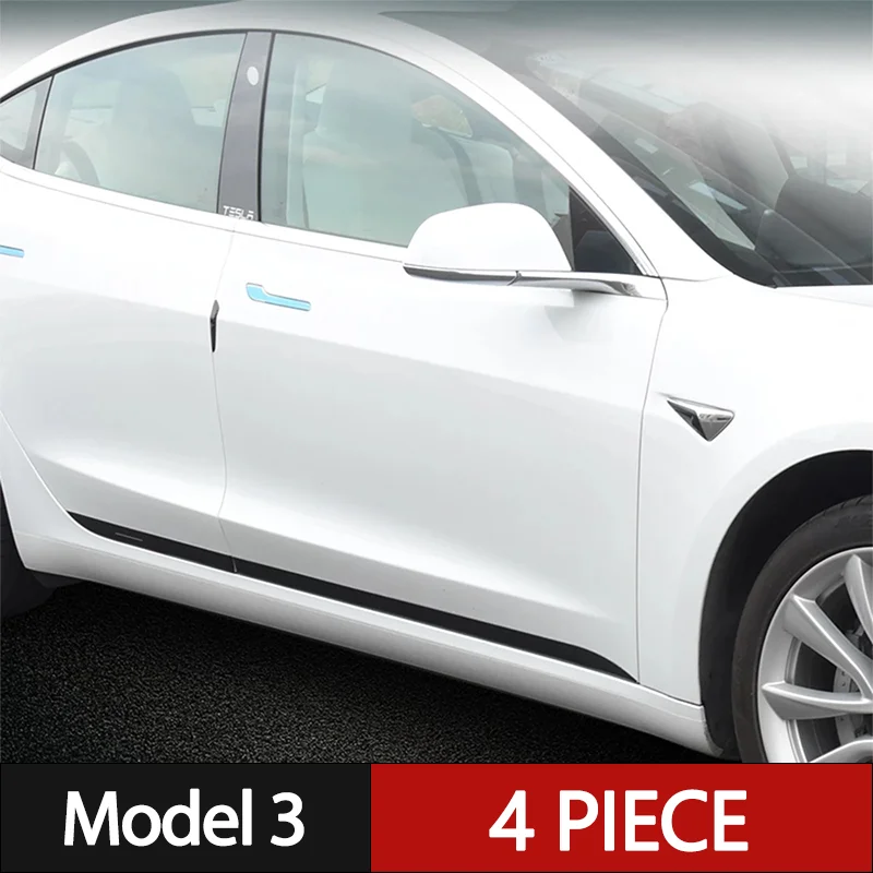 

Car Door Body Edge Guard Crash Waistline Bumper Strip Protector Trim For TESLA Model 3 2018 2019 2020 2021 2022 year