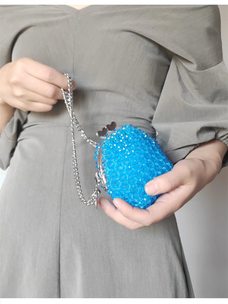 Модная сумка для монет и карт ярких цветов с радужными бусинами