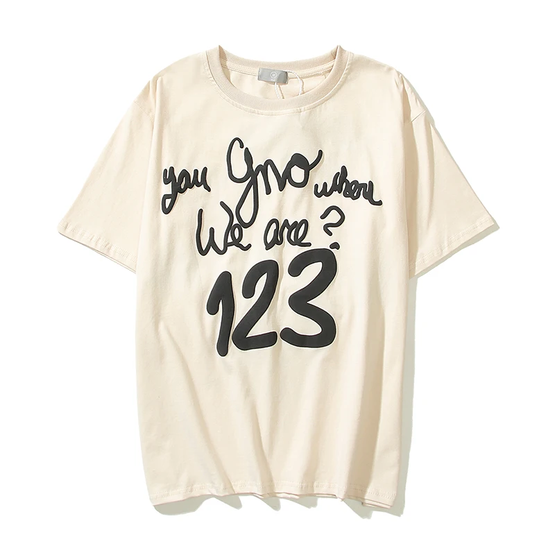 

123 Rainbow Snake Graffiti Short Sleeve Spring Summer Tee Mens and Womens Retro Oversized Baggy Loose Streetwear Top Tees