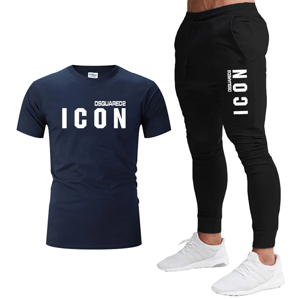 Vintage Summer Luxury Cloth Men's Cotton T-shirts + Pants Sports Suits Streetwear Jogging Male Basketball Sets Streetwear Outfit
