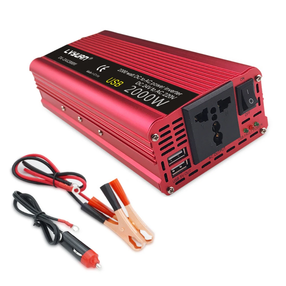 

Car Power Inverter 1500W/2000W/2600W Modified Sine Wave DC 12V to AC 220V Transformer Convert Converter Dual USB Charging Ports