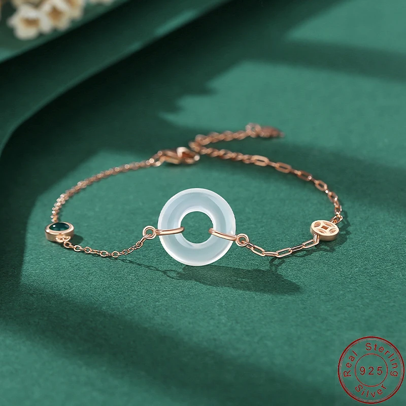 

Fine European S925 Sterling Silver Safe Lock Bracelet Chain For Women Birthday Jewelry Gift+box