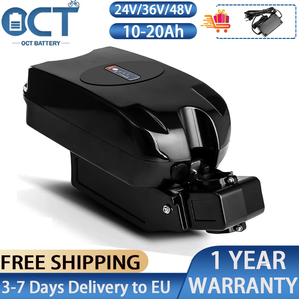 

Литий-ионный аккумулятор Little Frog для электровелосипеда, 24 В, 36 В, 48 В, 21 Ач, подседельный штырь для электровелосипеда, батарея 18650 для двигателя...