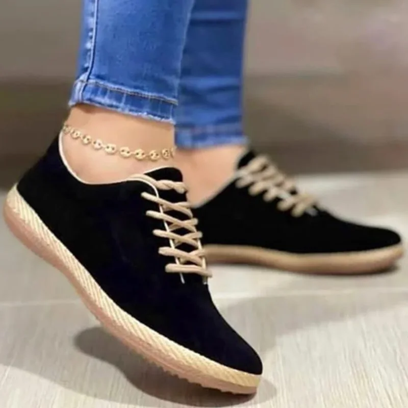 

Women Flats Sports Shoes 2022 Spring New Sneakers Classic Walking Casual Shoes Rome Fashion Lace-up Running Shoes