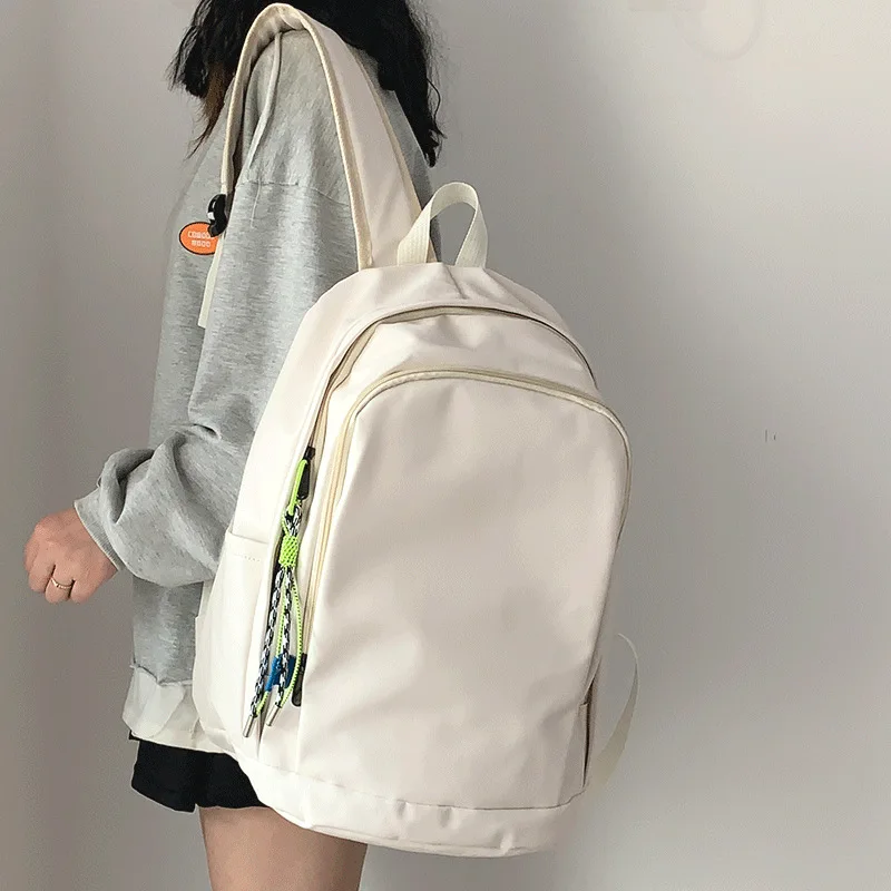 Advanced retro backpack simple texture soft leather large-capacity computer backpack male high school college student women's sc