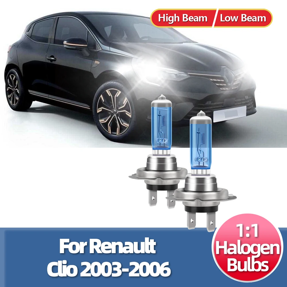 LSlight для Renault Clio 2003 2004 2005 2006 автомобильные галогенные фары 100 Вт авто лампа 6000K