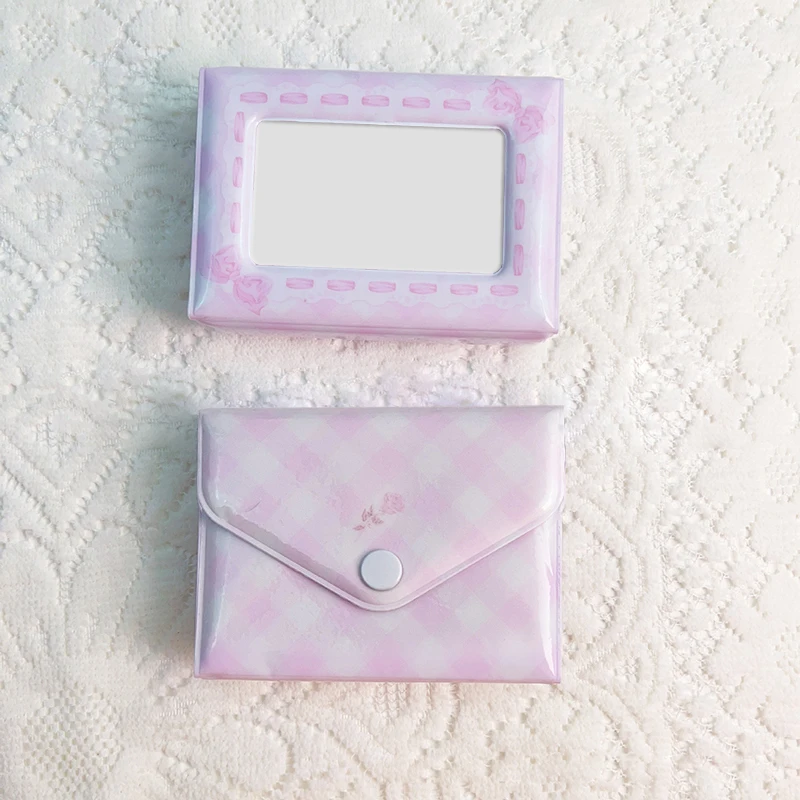 

Portable Mini Photo Album Creative Kpop Photocard Holder Idol Picture Collect Book Cute Envelope Card Album With Pearl Chain