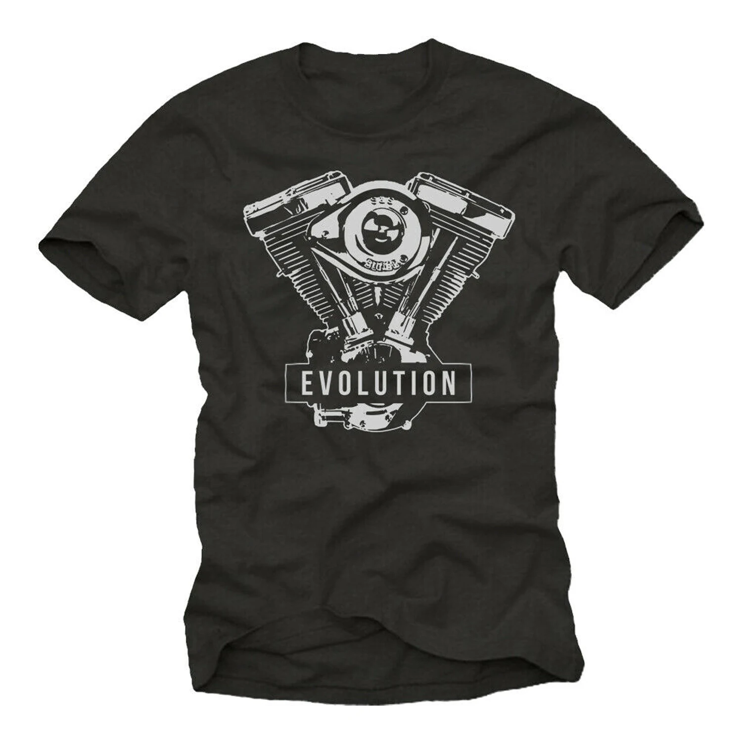 

V2 Evolution Engine. Rocker Biker Motorcycle Gifts T Shirt. Short Sleeve 100% Cotton Casual T-shirts Loose Top Size S-3XL