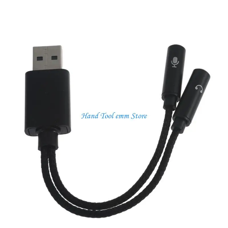 Фото H37F Звуковая карта USB 3,5 мм Aux Аудио адаптер «папа» на 2 «мама» адаптер стереоразъема №2