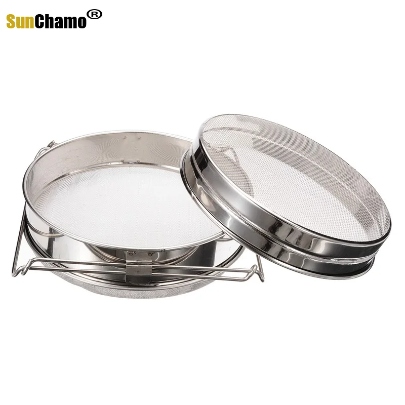 new double layer honey sieve strainer mesh stainless steel filter reusable beekeeping sieve tool kitchen gadgets free global shipping