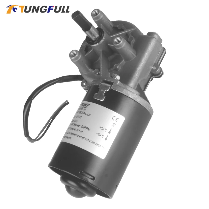 Редуктор червячного редуктора с высоким крутящим моментом, 12 В, 24 В постоянного тока, электрический Реверсивный металлический редуктор, низкоскоростной прямоугольный постоянный магнит, двигатель постоянного тока