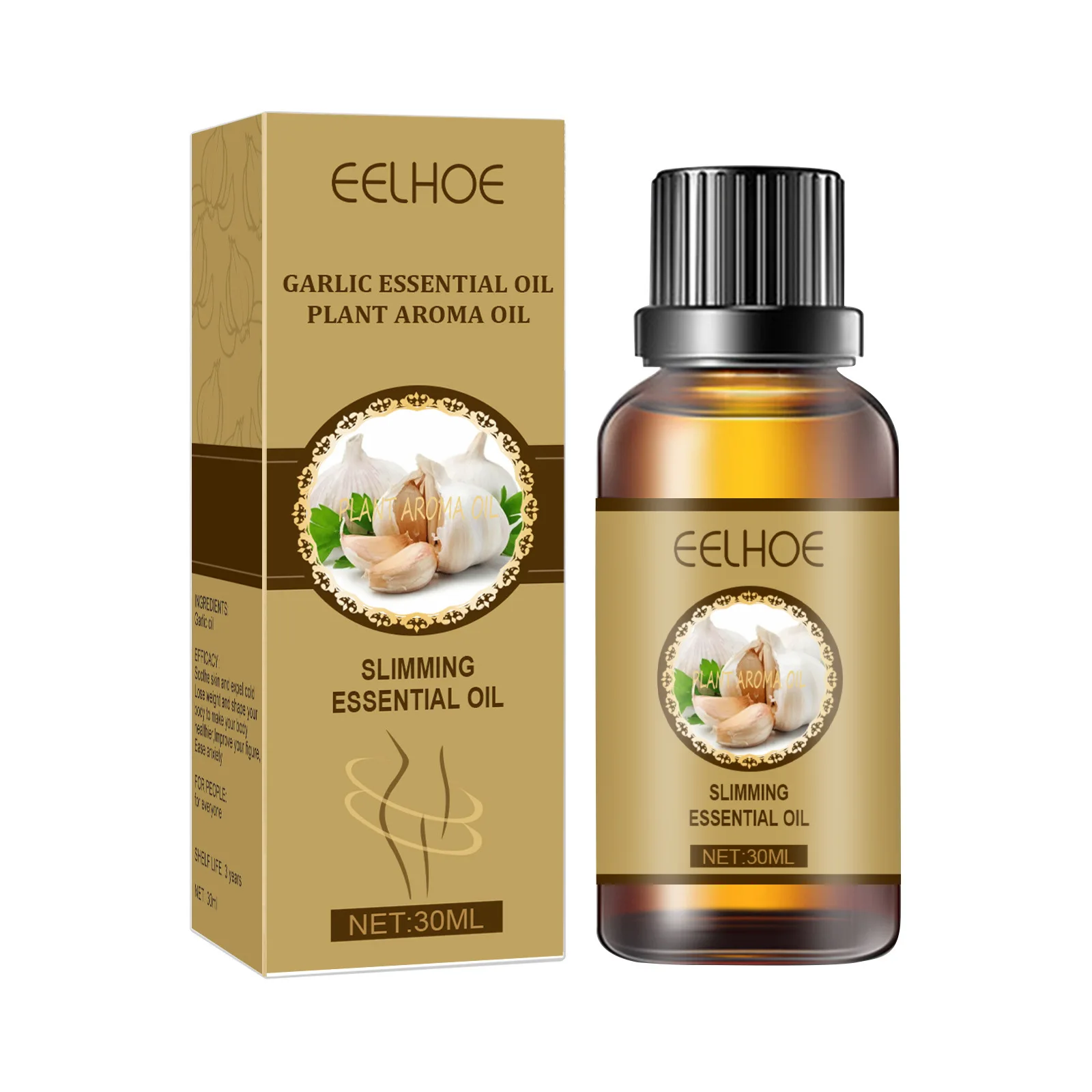 

EELHOE Garlic Oil Weight Loss Body Shaping Firming Waist Tightening Natural Plants Massage Oil Lymphatic Drainage Belly BodyCare