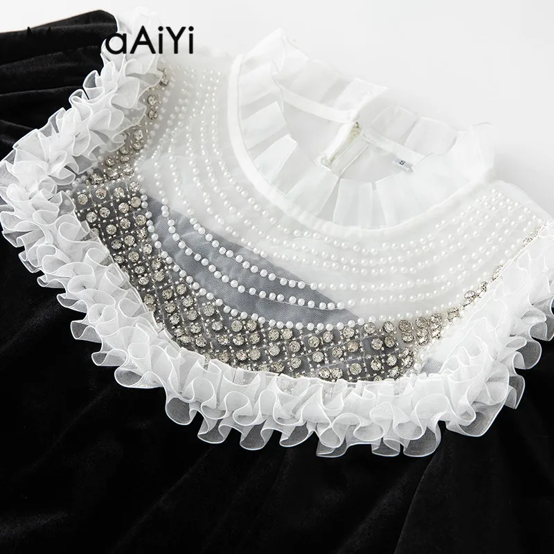 Новое модное дизайнерское женское платье MonaAiYi с высоким воротником и коротким