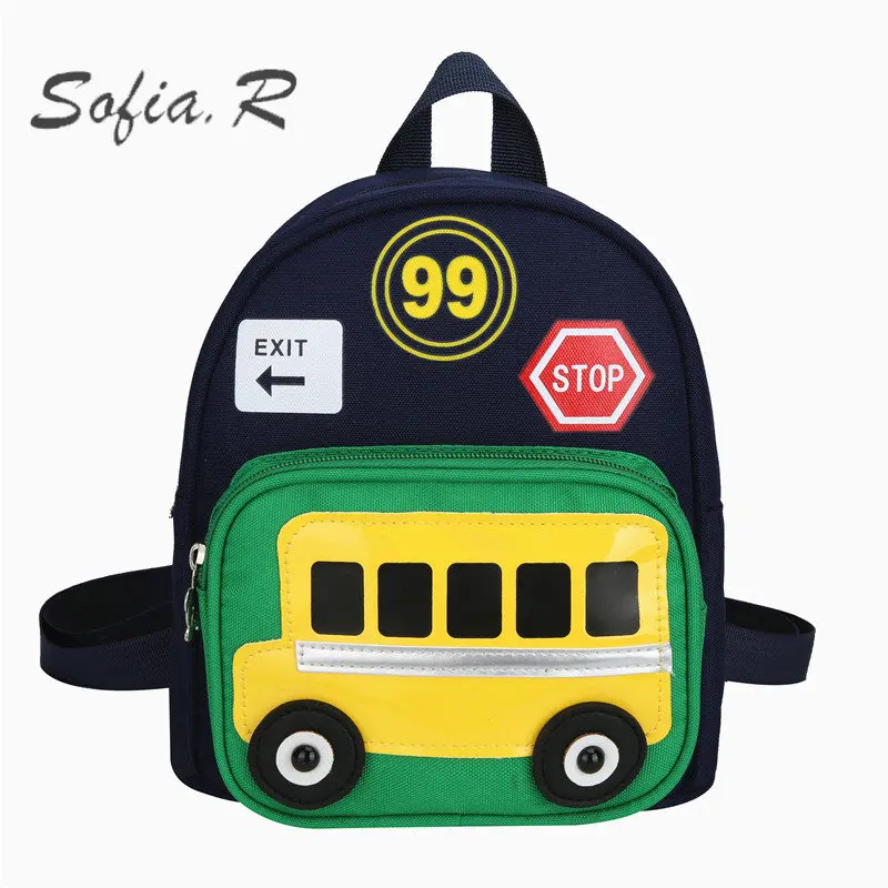 

Baby Zipper Backpack Boys /Girls Fashion Cute Small Car Schoolbag Travel Snack Small Backpacks Japanese Bag Below 20 Litre