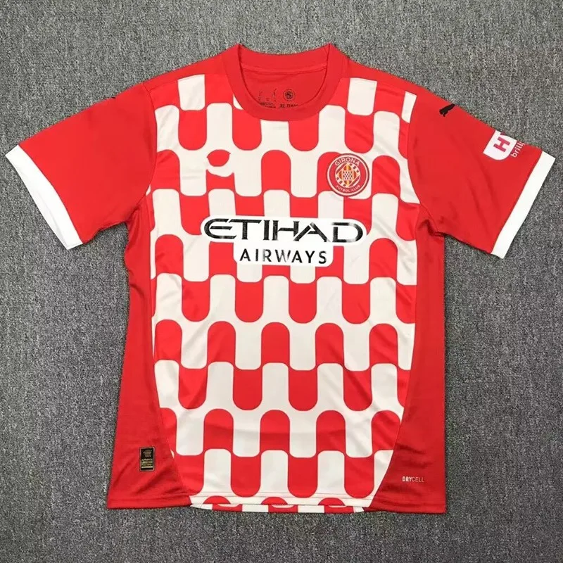 Мужская домашняя красная быстросохнущая одежда Girona 2024/25 тренировочные футболки