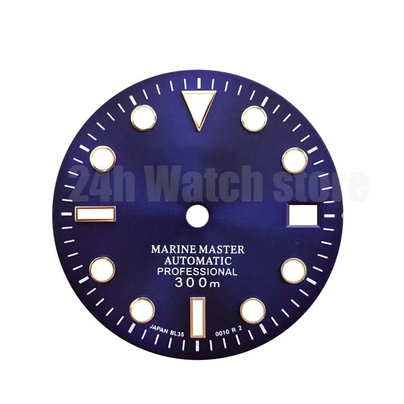 Enlarge Seik..for NH35 movement diving 300mm refitted with Japanese C3 luminous watch case blue dial with s logo