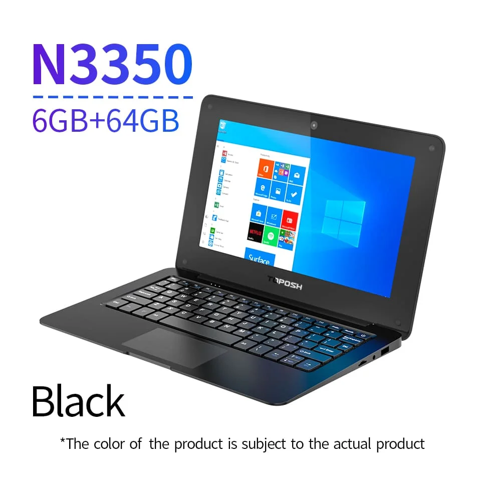 Мини нетбук 6ГБ+64ГБ Intel N3350 двухъядерный 1280X800 Windows 10 Pro ноутбук недорогой студенческий портативный wifi компьютер.