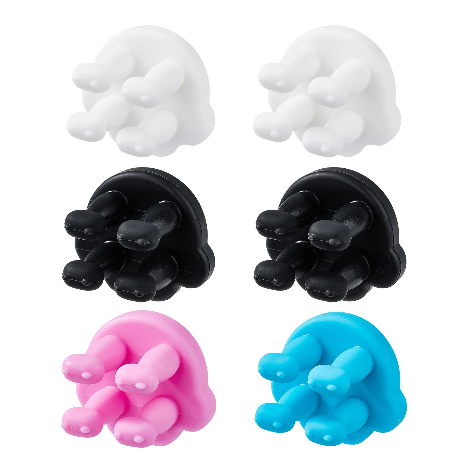 

6pcs Silicone Self Adhesive Hooks Multifunctional Bathroom Rack Punching Free Hook For Hanging Towel Key Clothes Silicone Hooks