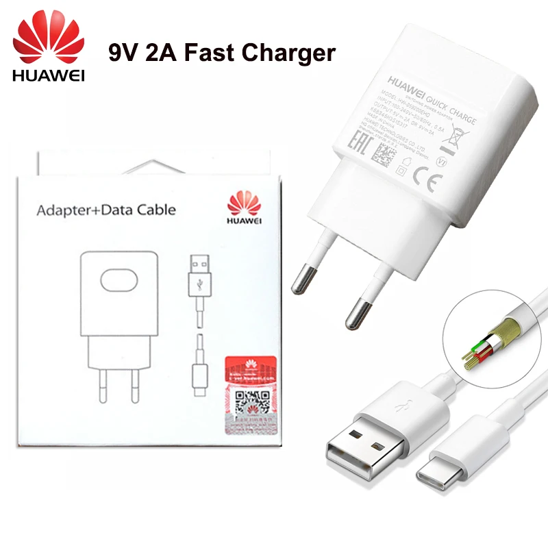 

Huawei 9V2A EU charger QC 2.0 Quick Fast Charge Adapter USB Type-c For nova3 3i 4 honor 9 8x p7 p8 p9 p10 p20 lite mate 7 8 9