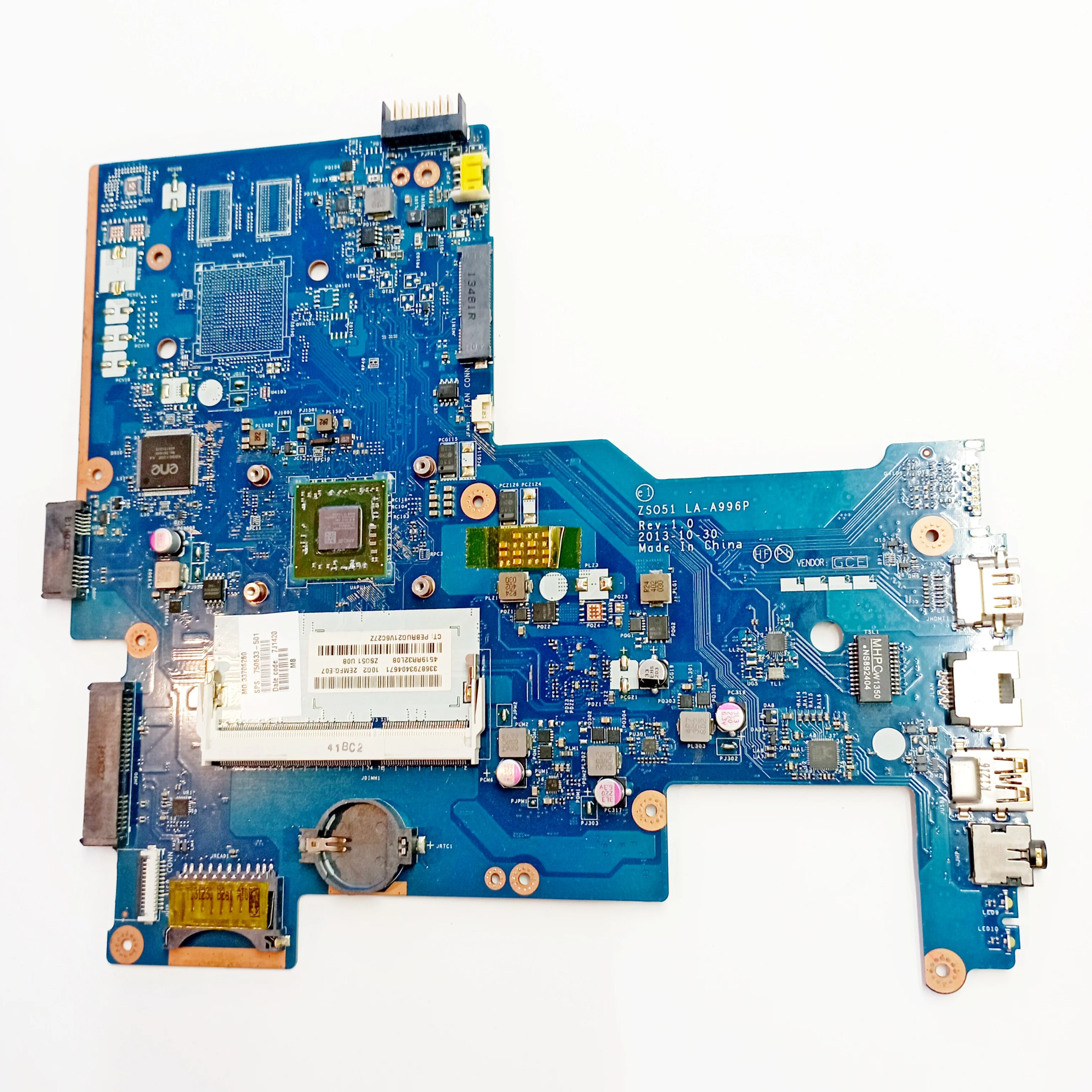Материнская плата для ноутбука HP 15-G, 255, G3, Z5051 LA-A996P REV 1.0, 750633-501, EM2100, оригинал, б/у