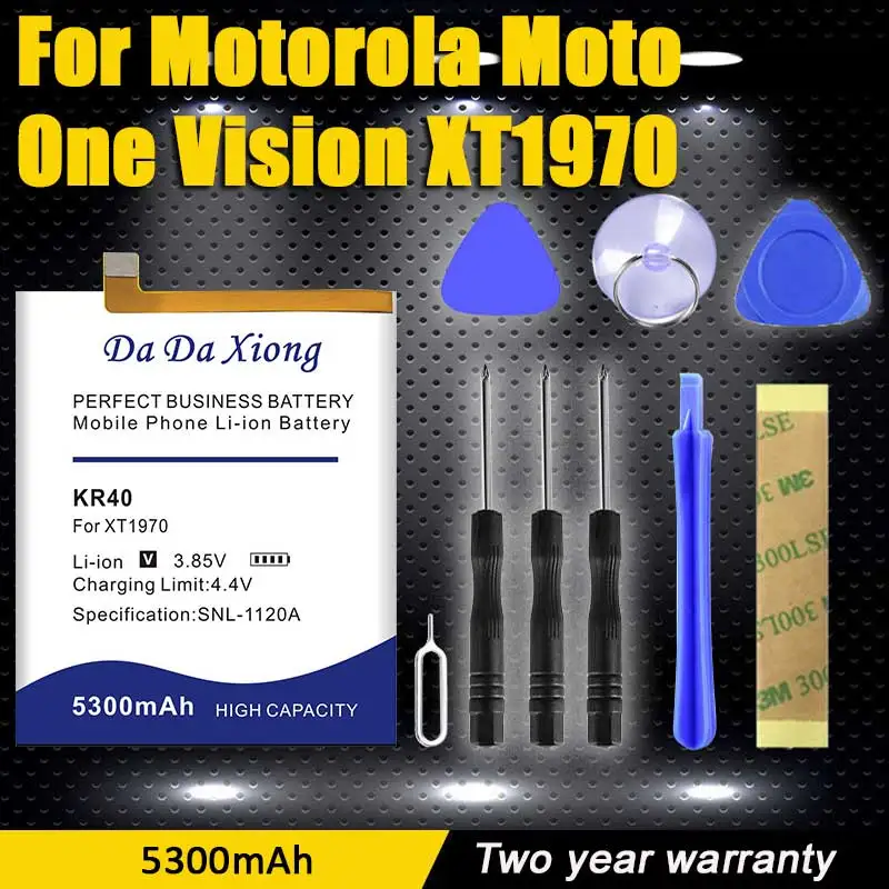 

100% Original New 5300mAh KR40 Battery for Motorola Moto One Vision XT1970 XT2013-1 XT1970-1 Send Accompanying Tool