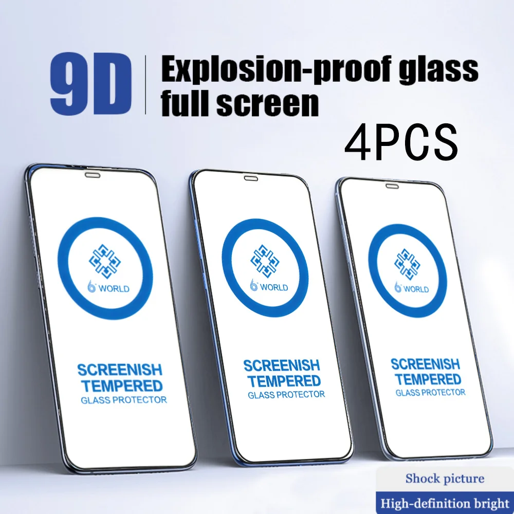 

Защитное стекло 9D для Redmi Note 10 Pro, 4 шт.