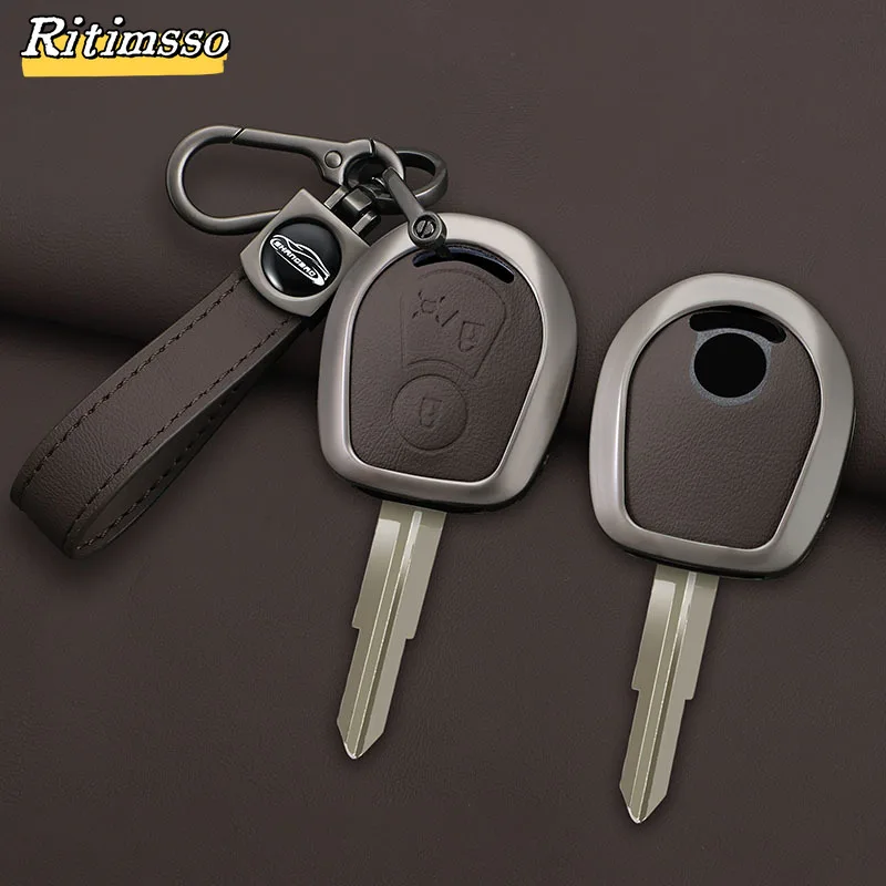 Брелок для ключей Ssangyong Actyon Kyron Rexton 2 кнопки сплав и кожа