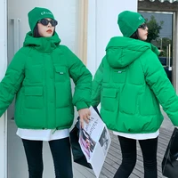 women hooded down padded jacket 2022 new winter cotton coat fashion outwear warm thick loose parkas coat female winter jacket