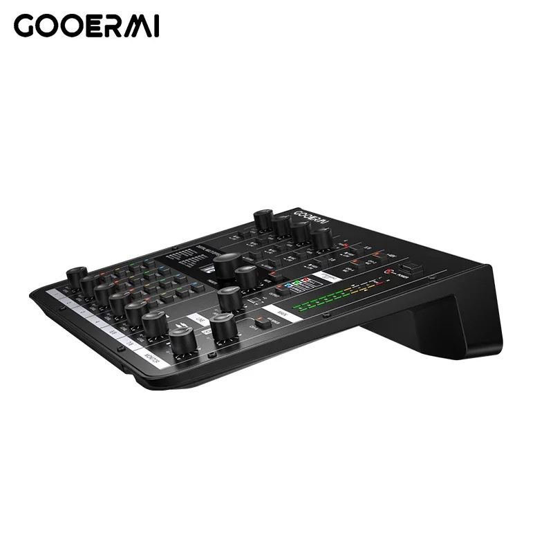 MIXX8 Gooermi Профессиональный 8-канальный аудиомикшер USB, DJ-пульт, караоке, с шумоподавлением для прямых трансляций, сцены и конференций (art.: 3920db2e1b286) - 3920db2e1b286