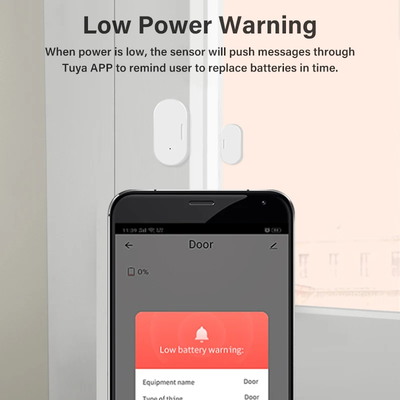 Tuya Zigbee Door Sensor Smart Home Security Window Detector Wireless Automatic Sliding Door Magnetic Contact Sensor enlarge