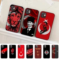 republic of turkey flag phone case for iphone 11 12 13 mini pro max 8 7 6 6s plus x 5 se 2020 xr xs funda case