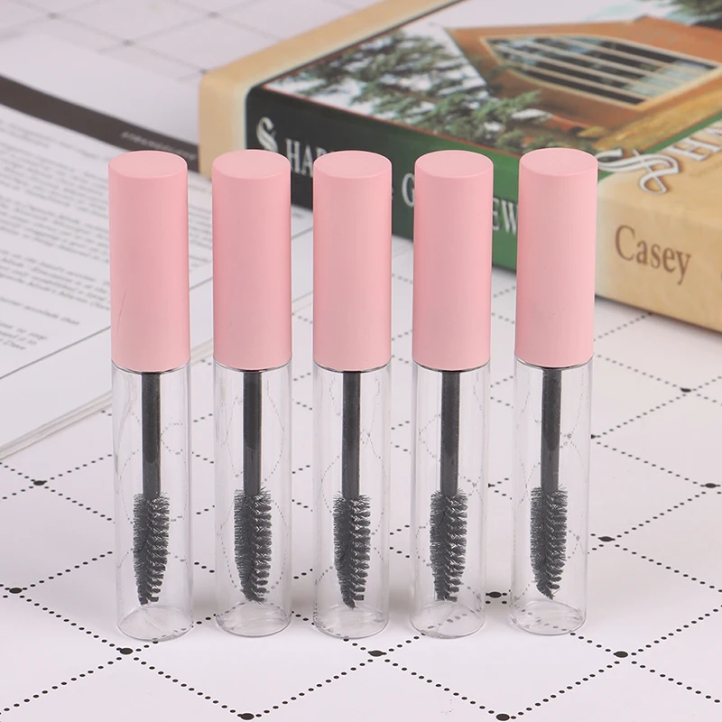 

5Pcs 10ml Empty eyelashes tube mascara tube vials bottle Tool Fashion For Castor Oil DIY Mascara Container Set With pink Cap