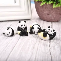 new 4pcsset cute panda moss micro landscape terrarium figurine decoration resin funny panda babies ornament fairy garden miniat