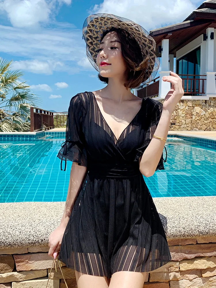 

Swimwear Bathing suit women new hot style fashion show thin covering his big yards ins ms bubble hot spring bathing suit