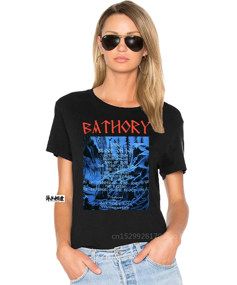 Оригинальная футболка BATHORY с изображением альбома крови на льду черная