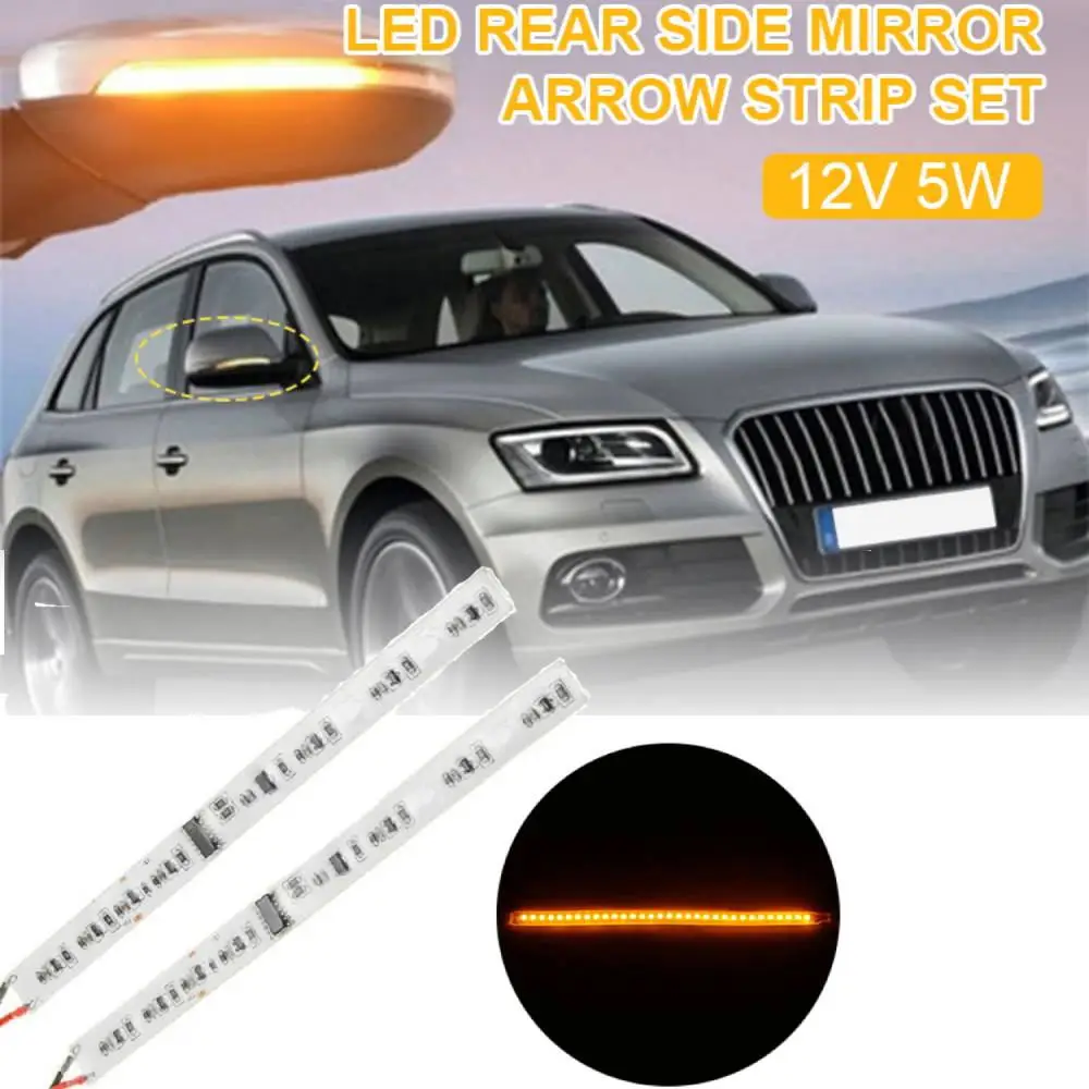 

2PCS Universal Car Rearview Mirror Indicator Lamp Auto Turn Signal Flowing Light Strip Car Dynamic LED Rear Side Mirror Light