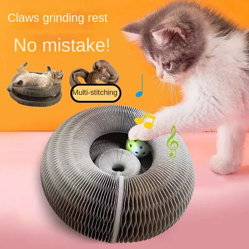 

Tile Claw Paper Magic Magic Organ Cat Scratching Board Round All-in-one Cat Litter Detachable Scratch-resistant Non-crumb Toys
