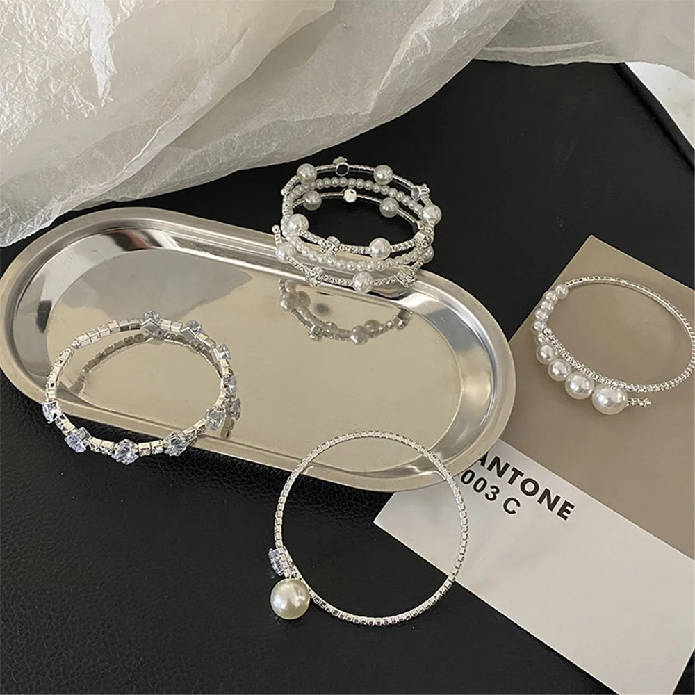 

Модный роскошный браслет с искусственным жемчугом и стразами для женщин 2023, модные свадебные украшения для невесты, бижутерия в подарок