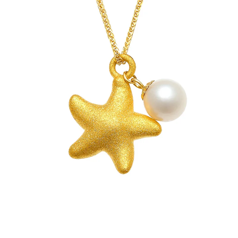 

BANFU чистое ожерелье из 999 24-каратного золота с подвеской, Женская цепочка из настоящего 18-каратного золота, Изящные Ювелирные украшения для ж...