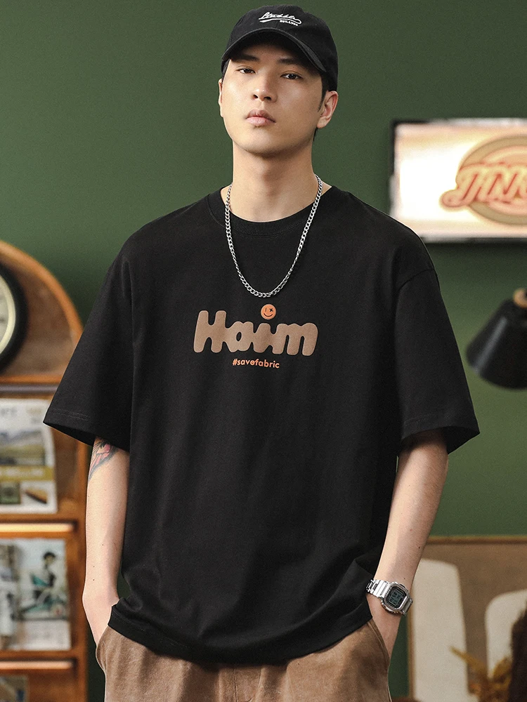 Футболка мужская из чистого хлопка с коротким рукавом свободного покроя