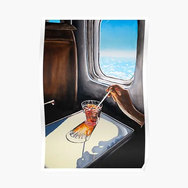 Стеклянный в самолете чайный Плакат Украшение роспись Современная картина