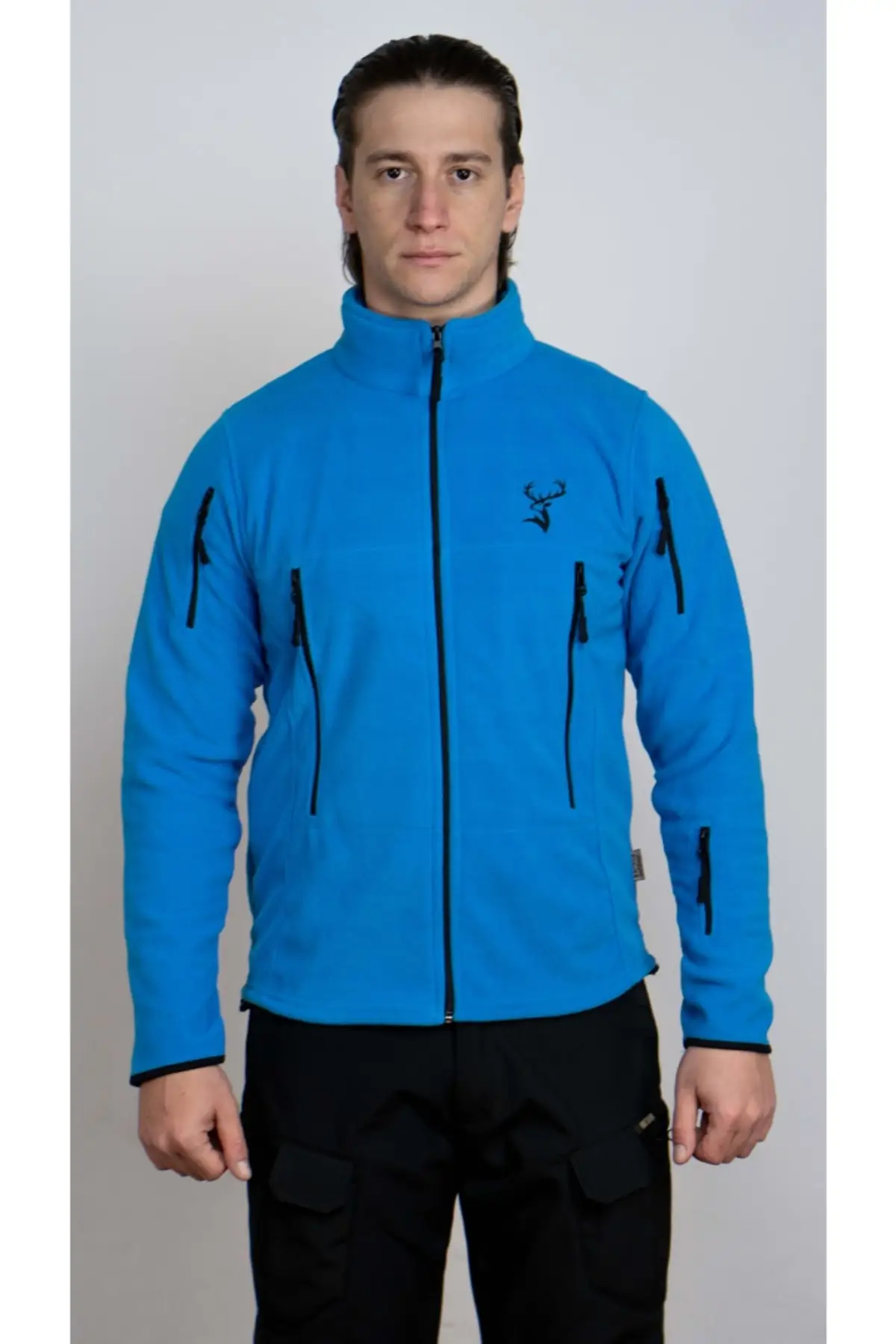 Turquoise 5-Pocket Fleece Coat