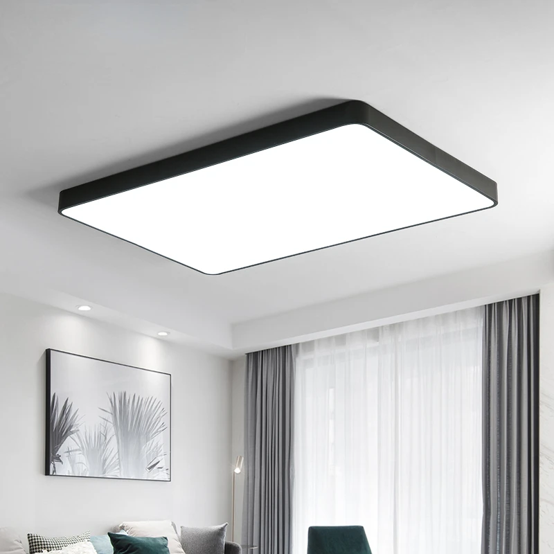 

LED Ceiling Lamps For Dining Living Room Bedroom Round Lamp Luminaria Home Dero Rectangle Aisle Ultra-thin iron Indoor Light