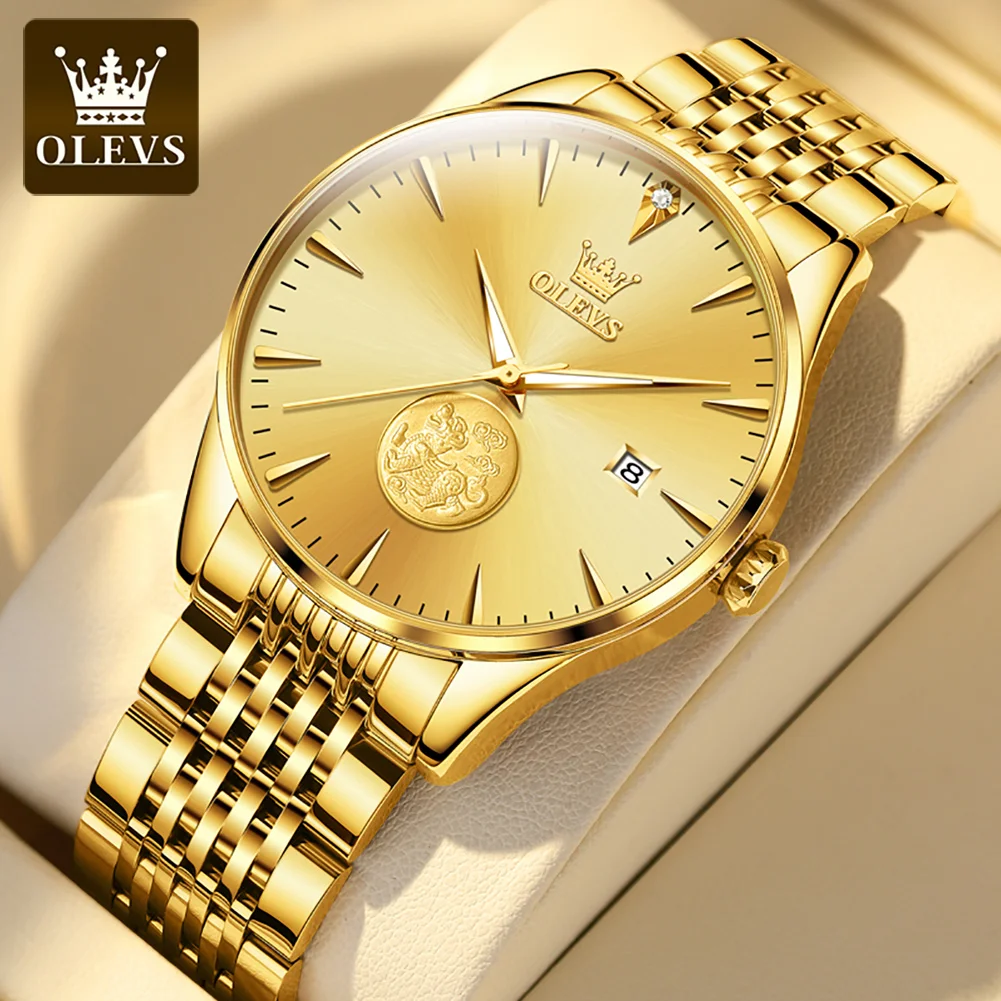 OLEVS Mens Watches Top Brand Luxury Gold Automatic Mechanical Watch Men Business Waterproof Sport Wristwatches Relogio Masculino