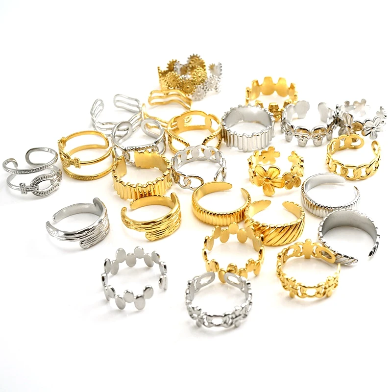 Кольца из нержавеющей стали для мужчин и женщин 10 шт.