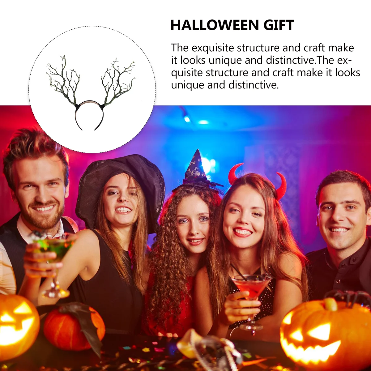 Тиара ведьмы обруч для волос на Хэллоуин опора ветка головной убор детский декор