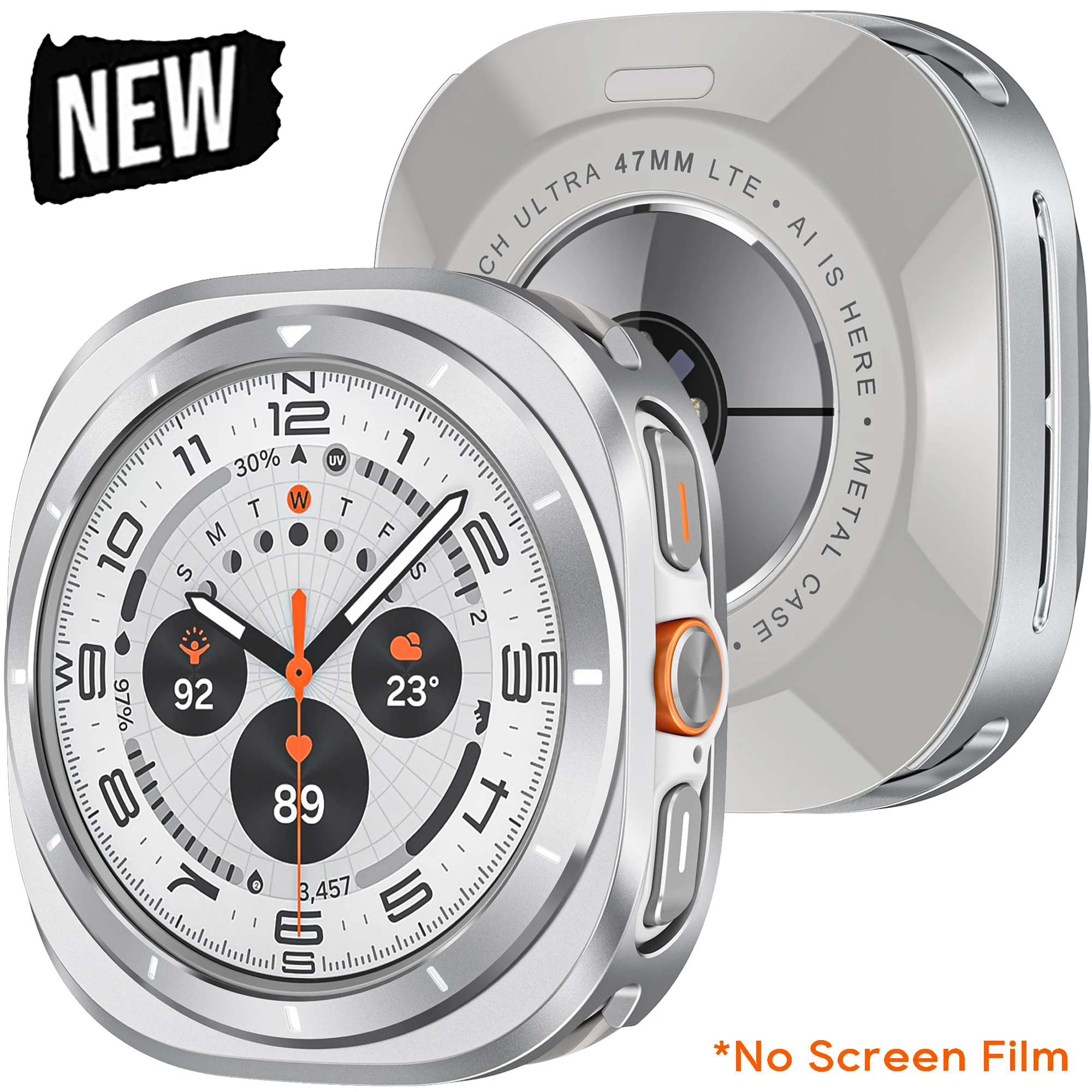 Защитный чехол для Samsung Galaxy Watch 7 Ultra 47 мм NOScreen Film Жесткий металлический