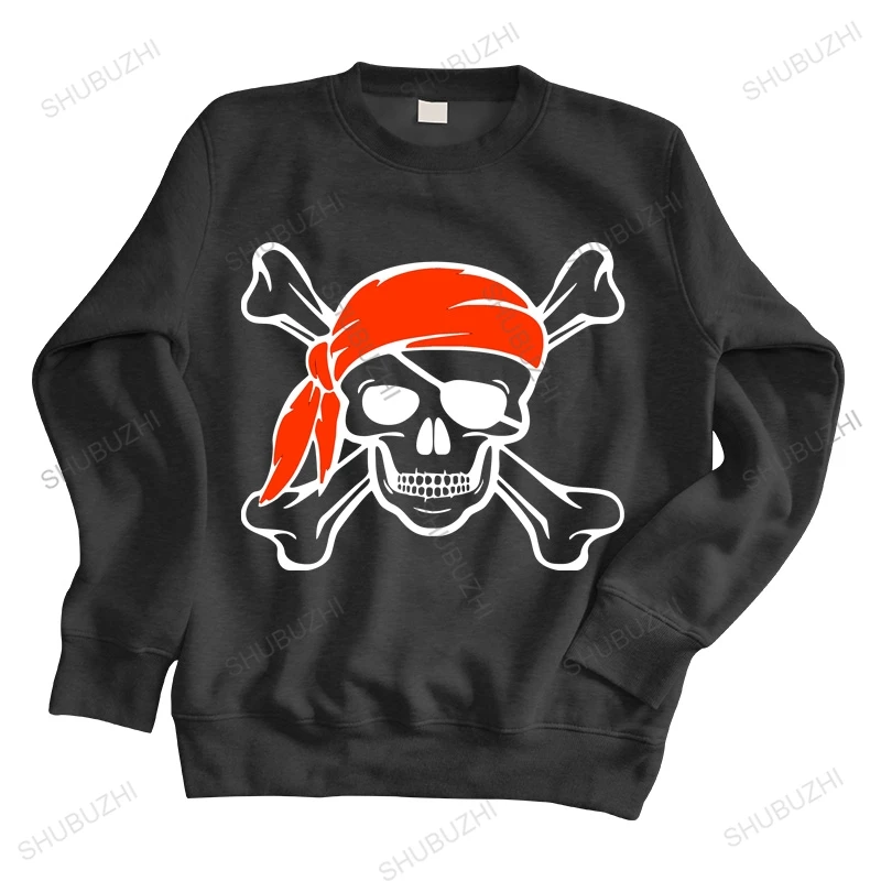 

men autumn sweatshirt black hoody homme high quality hoody Jolly Roger Skull & Crossbones brand spring hoodie