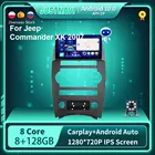 Автомагнитола для Jeep Commander XK 2007, 4G, Wi-Fi, GPS, DSP, Android 10,0, Carplay, BT 8 + 128G