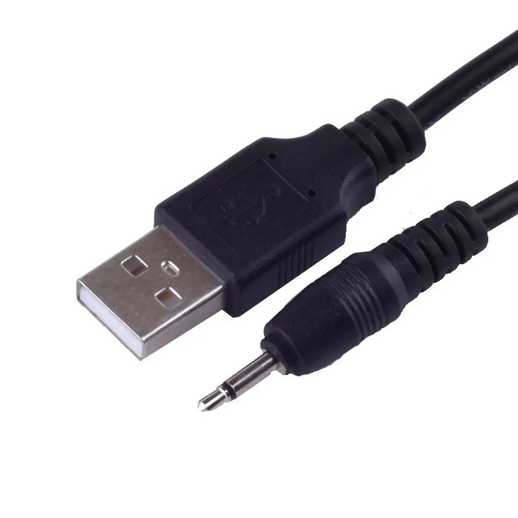 Фото Переходник USB на DC-разъем 2.5*0.7 мм / DC 2.5x0.7 белый/черный L-образный угловой штекер с кабелем-коннектором №5